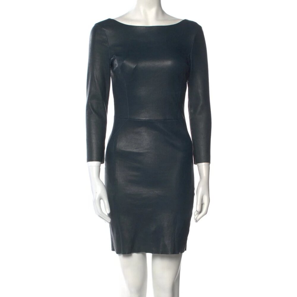 DROMe Navy Blue Leather Dress - XS
